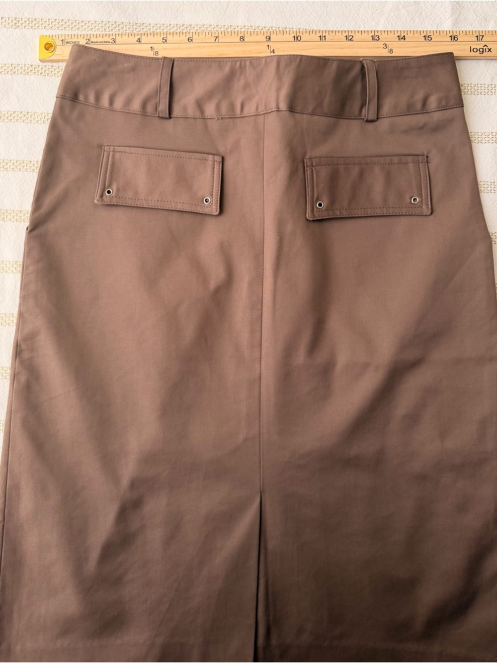 École Creative Design Brown Midi Skirt Size 6 | Minimalist European Chic - Picture 3 of 8